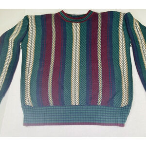 Gant Mens Pullover Sweater, Multicolored, Striped, 100% Cotton, Medium Preppy